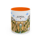 Ronda Illustrated Travel Mug | Spain Souvenir Accent Coffee Mug | 11oz 15oz Ceramic Cup