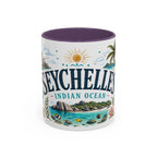 Seychelles Coffee Mug | Travel Destination Souvenir Gift | Accent Color Ceramic 11oz 15oz