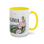 West Virginia State Map Mug | Appalachian Bridge, Rhododendron Accent Coffee Cup