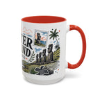 Easter Island Coffee Mug | Travel Destination Souvenir Gift | Accent Color Ceramic 11oz 15oz