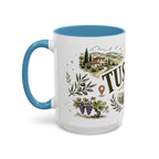 Tuscany Coffee Mug | Travel Destination Souvenir Gift | Accent Color Ceramic 11oz 15oz