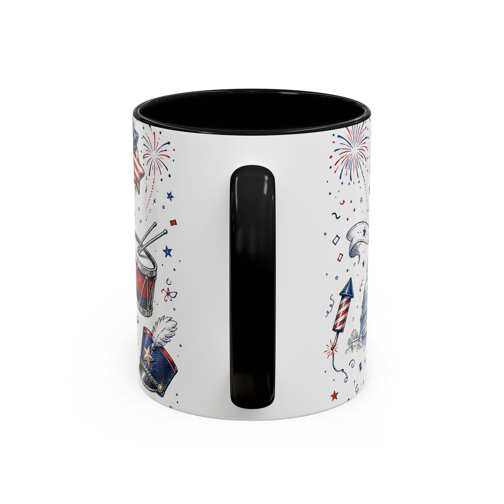 Stars and Stripes Forever Coffee Mug | Patriotic 4th of July Gift | Accent Color Ceramic 11oz 15oz