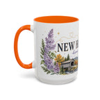 New Hampshire State Map Mug | Botanical Accents, Mountain Landscape Coffee Cup