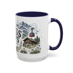Swiss Alps Coffee Mug | Travel Destination Souvenir Gift | Accent Color Ceramic 11oz 15oz