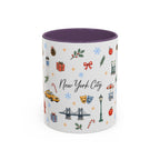 New York City Christmas Mug | Watercolor City Souvenir | Ceramic Coffee Cup