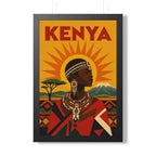 Kenya Culture Kenya Framed Poster | Vintage Travel Wall Art | Black Walnut White Frame | 16x24 20x30