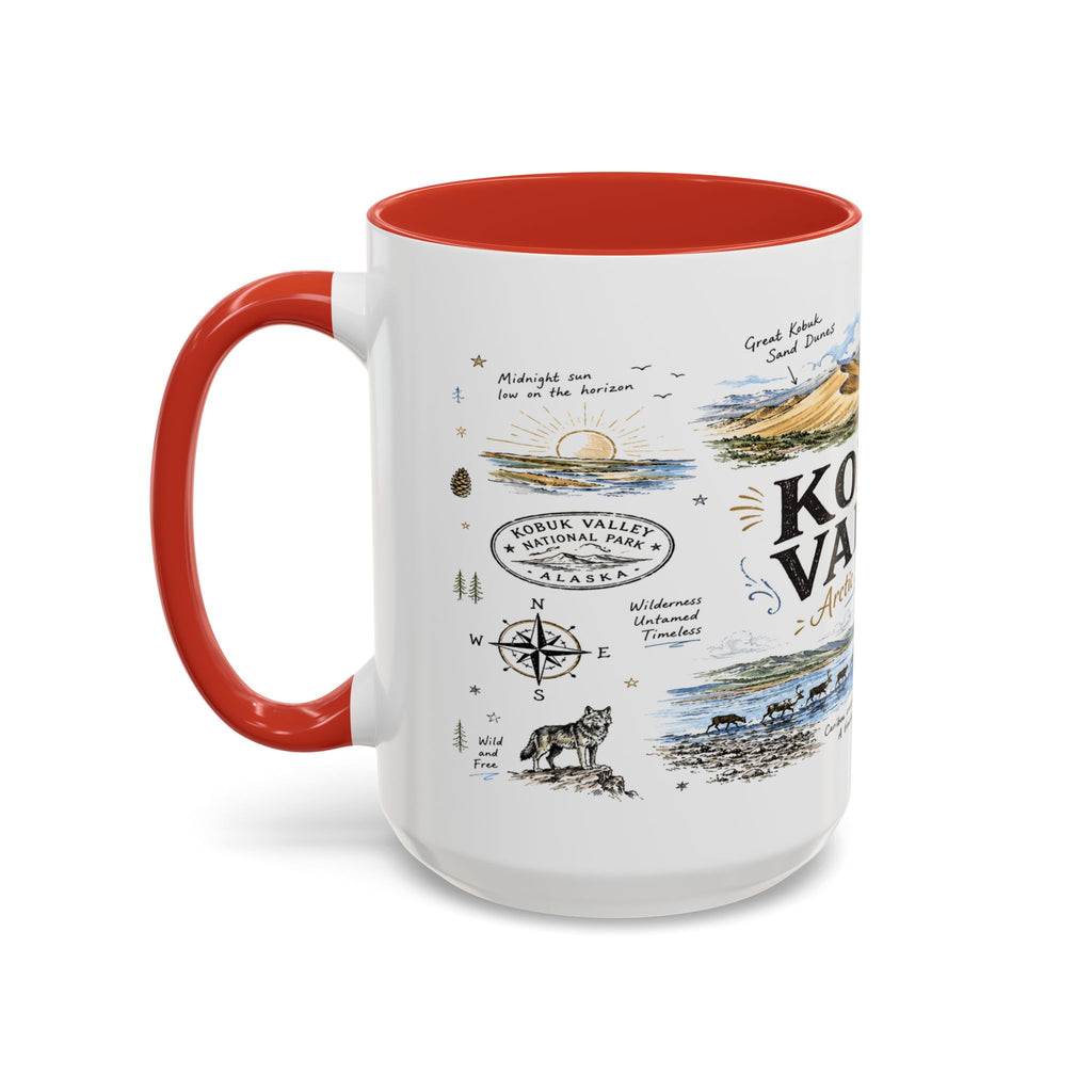 Kobuk Valley National Park Coffee Mug | Alaska Arctic Sand Dunes Gift | Accent Color Ceramic 11oz 15oz