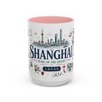 Shanghai Coffee Mug | China Souvenir Travel Gift | Accent Color Ceramic 11oz 15oz