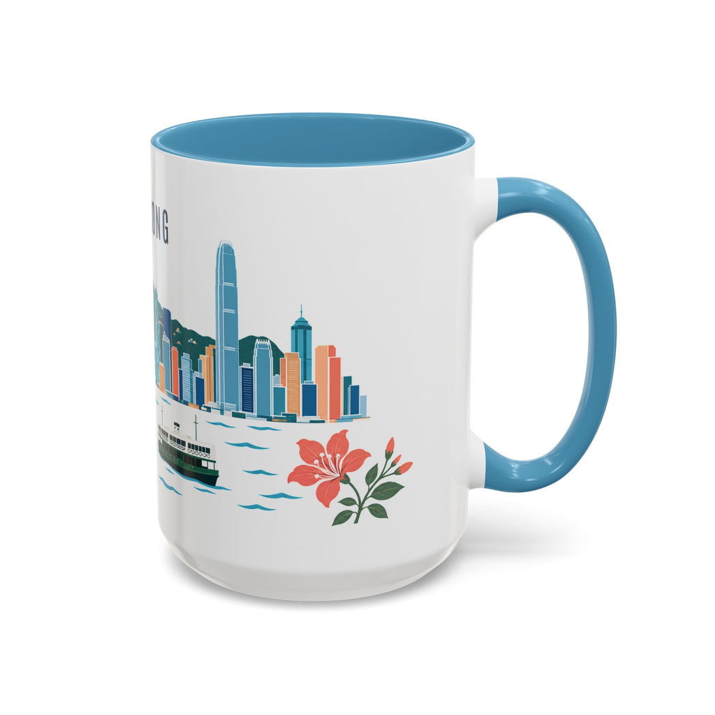 Hong Kong Coffee Mug | Hong Kong Travel Souvenir | Porcelain Decal City Gift | 11oz 15oz Accent Mug