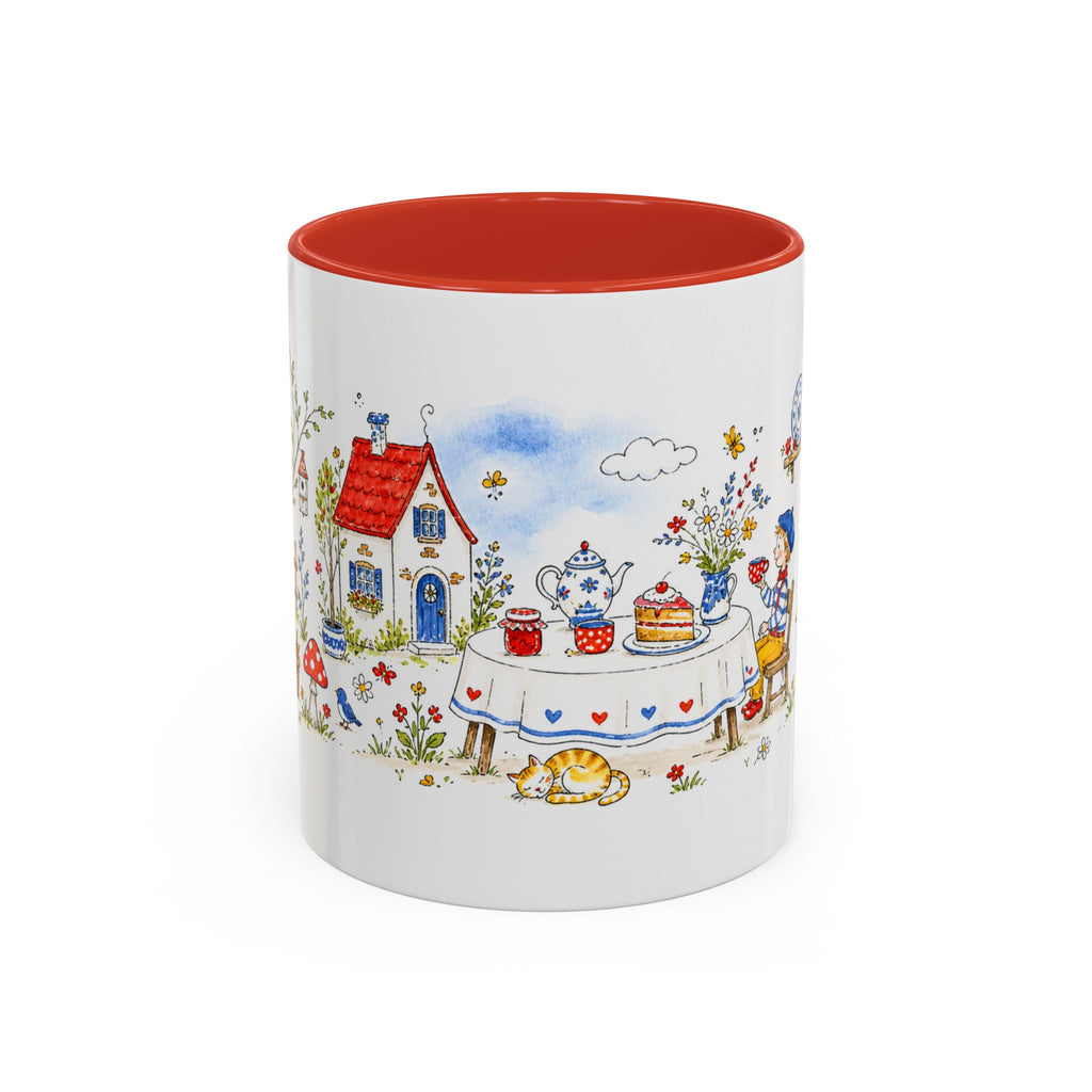 Storybook Cottage Breakfast Mug | Hand Painted Fairy Tale Accent Coffee Mug