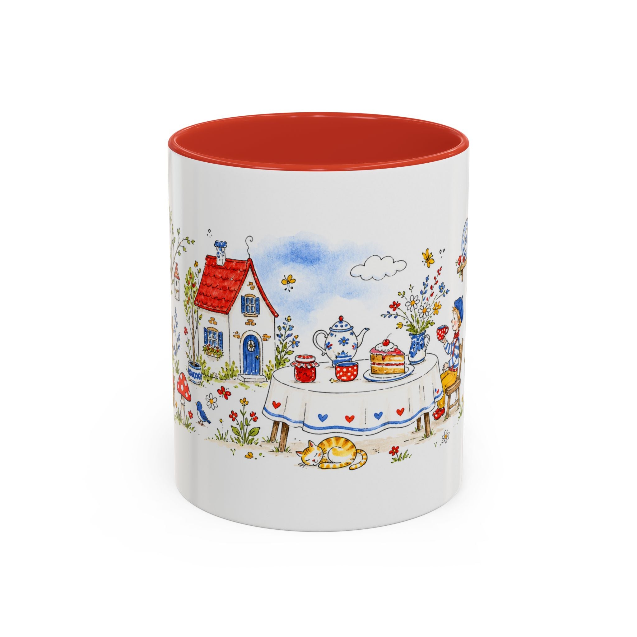Storybook Cottage Breakfast Mug | Hand Painted Fairy Tale Accent Coffee Mug