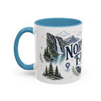 Norwegian Fjords Coffee Mug | Travel Destination Souvenir Gift | Accent Color Ceramic 11oz 15oz