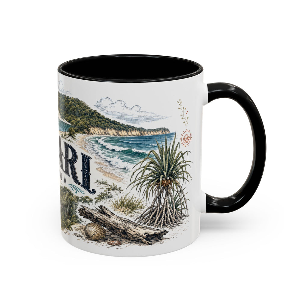 K'gari Mug, Australia Travel Souvenir, Bucket List Gift, Accent Ceramic Coffee Mug 11oz 15oz