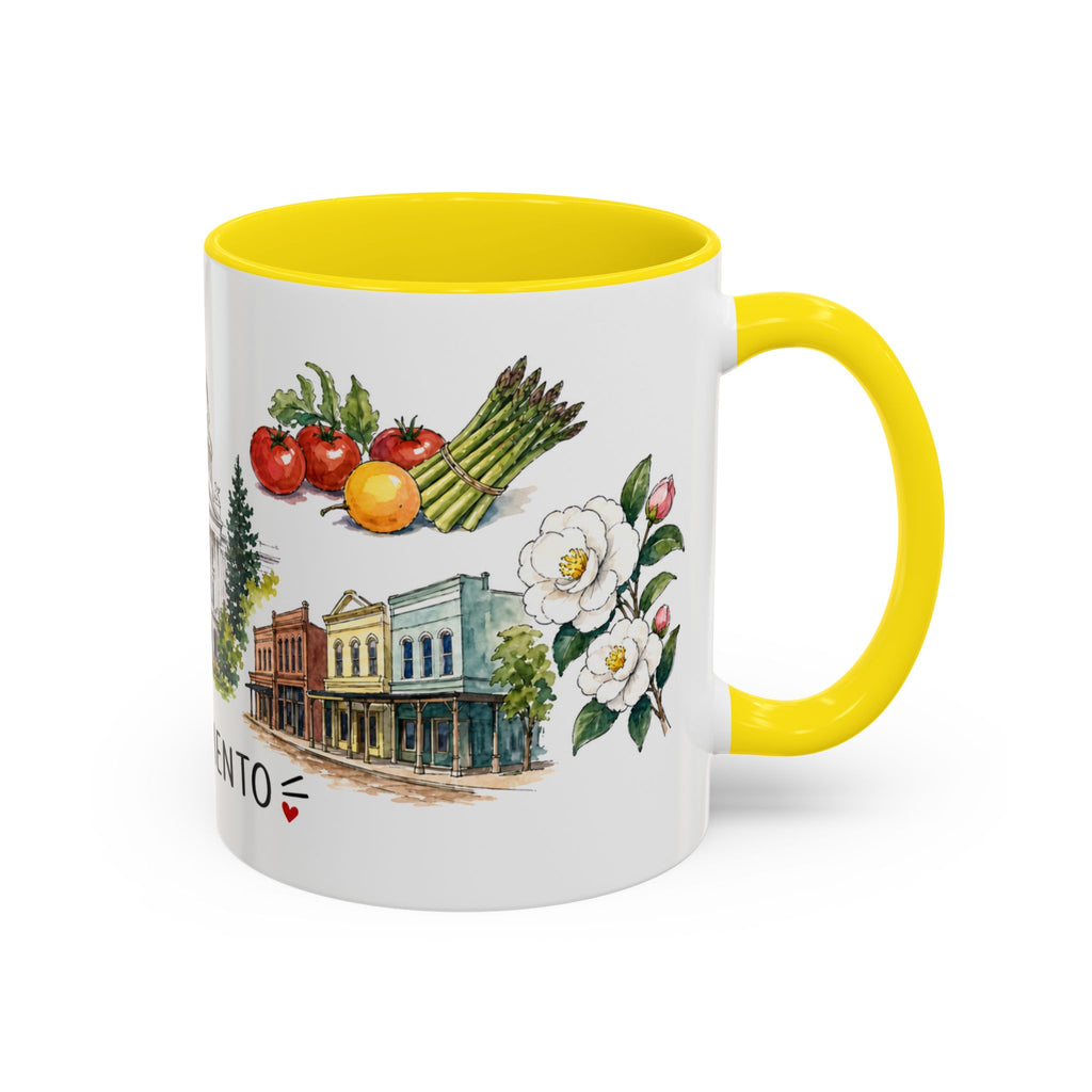 Sacramento Illustrated Travel Mug | City Souvenir Accent Coffee Mug | 11oz 15oz Ceramic Cup