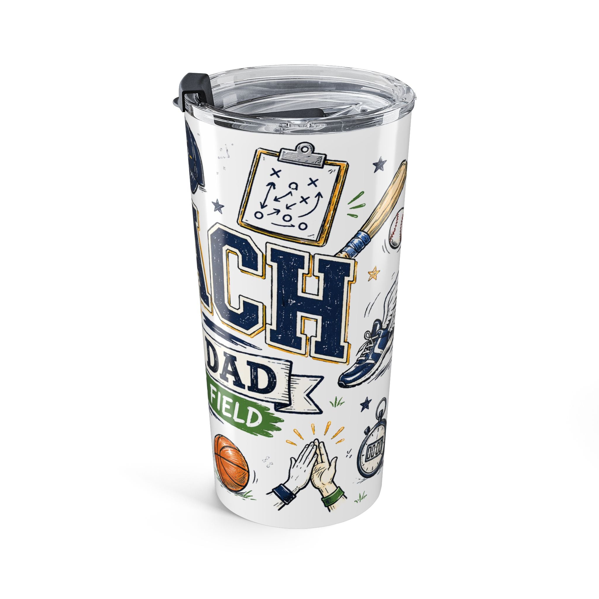 Coach Best Dad On The Field 20oz Tumbler | Father's Day Gift for Dad | Insulated Stainless Steel Travel Cup