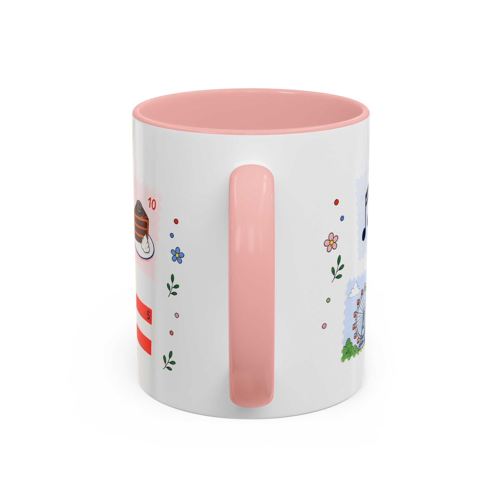 Vienna Coffee Mug | Postage Stamp Collage Mug | Travel Souvenir Accent Cup 11oz 15oz