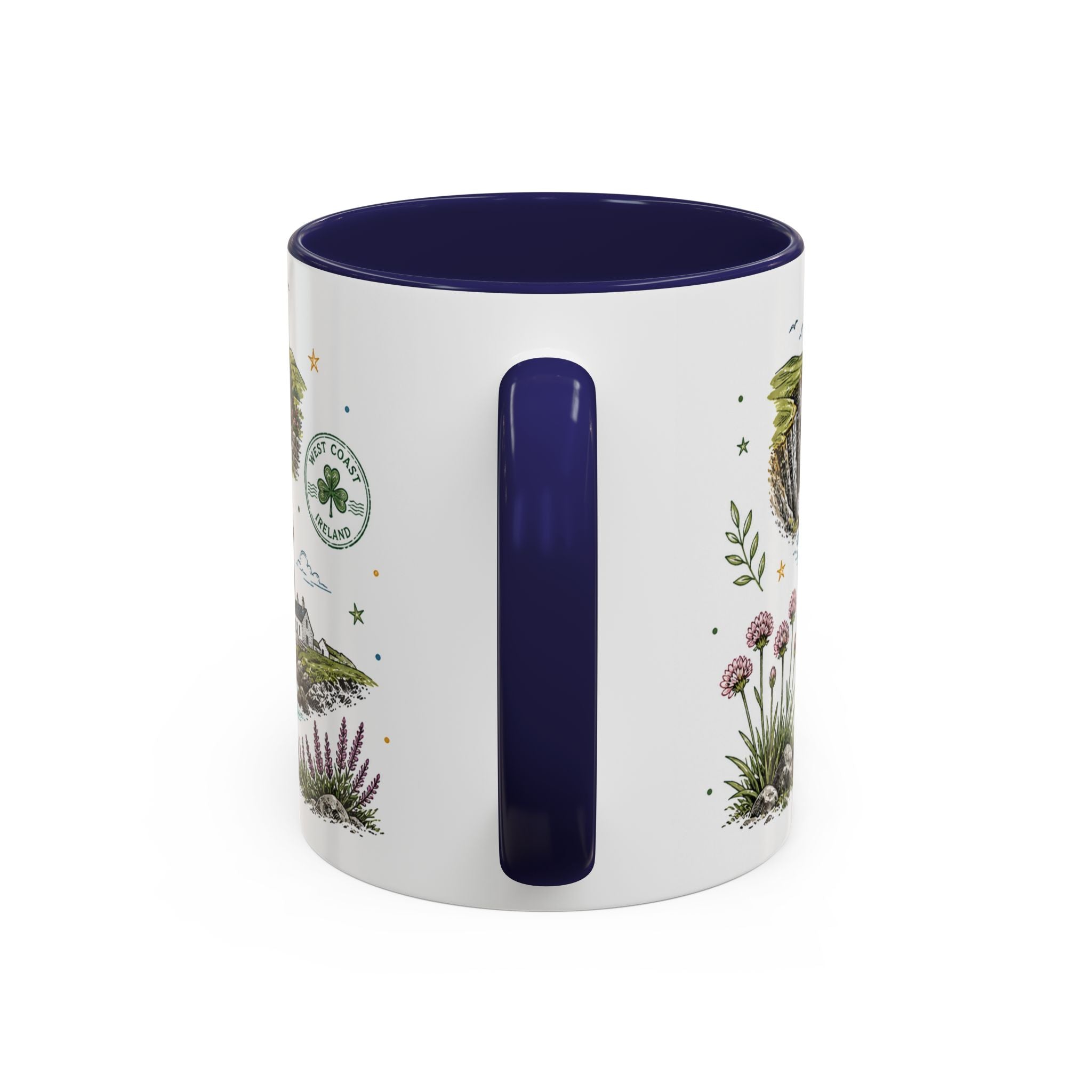 Irish West Coast Coffee Mug | Travel Destination Souvenir Gift | Accent Color Ceramic 11oz 15oz