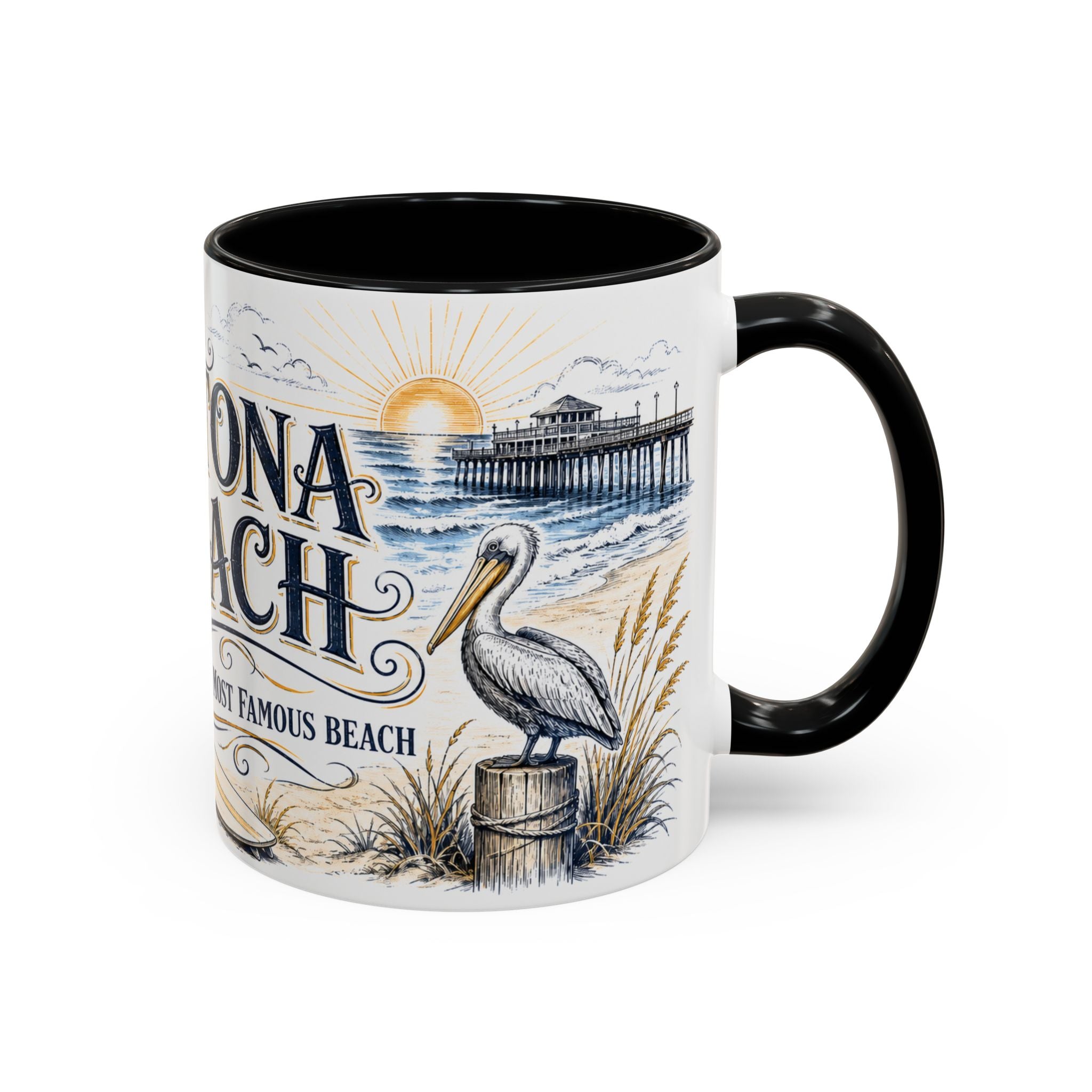 Daytona Beach Coffee Mug | United States Travel Souvenir | Vintage Illustrated City Gift | 11 oz 15 oz Accent Mug
