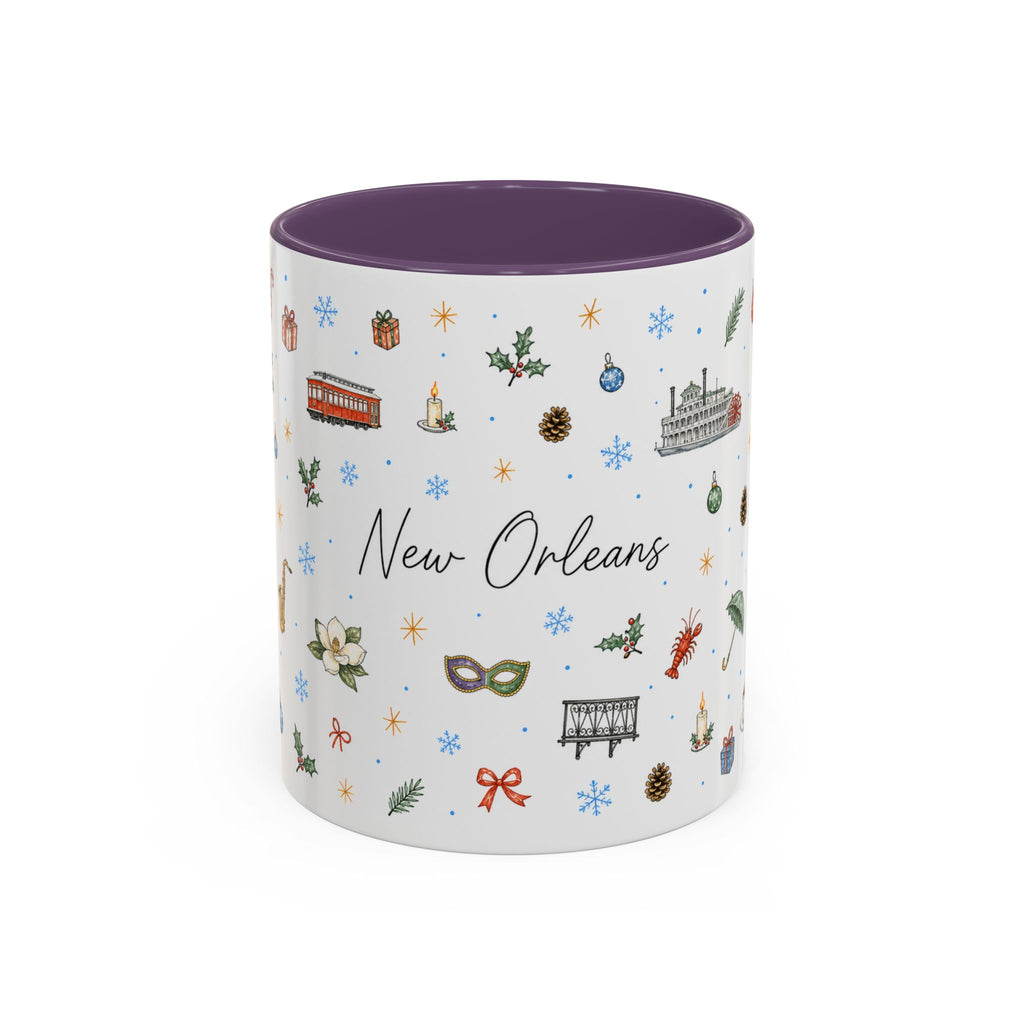 New Orleans Christmas Mug | Watercolor City Souvenir, Travel Gift (11oz/15oz)