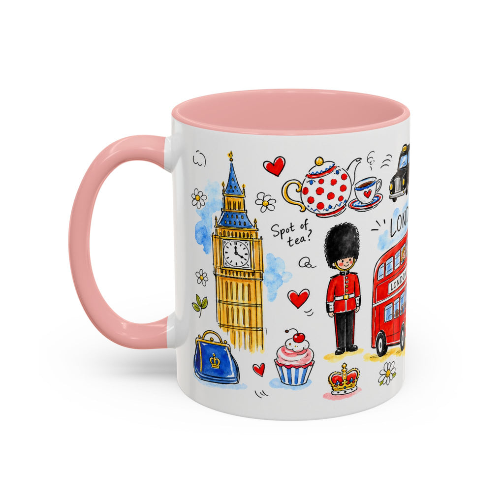 London Travel Mug | European City Souvenir Accent Coffee Mug | 11oz 15oz Ceramic Cup
