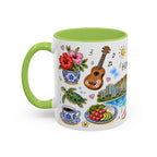 Honolulu Illustrated Travel Mug | City Souvenir Accent Coffee Mug | 11oz 15oz Ceramic Cup