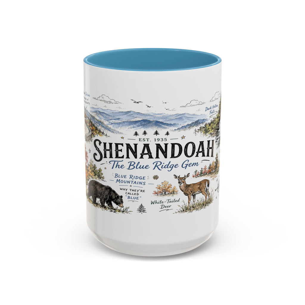 Shenandoah National Park Coffee Mug | Virginia Blue Ridge Hiking Autumn Gift | Accent Color Ceramic 11oz 15oz