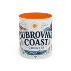Dubrovnik Coast Coffee Mug | Travel Destination Souvenir Gift | Accent Color Ceramic 11oz 15oz