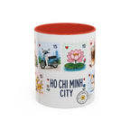 Ho Chi Minh City Coffee Mug | Postage Stamp Collage Mug | Travel Souvenir Accent Cup 11oz 15oz
