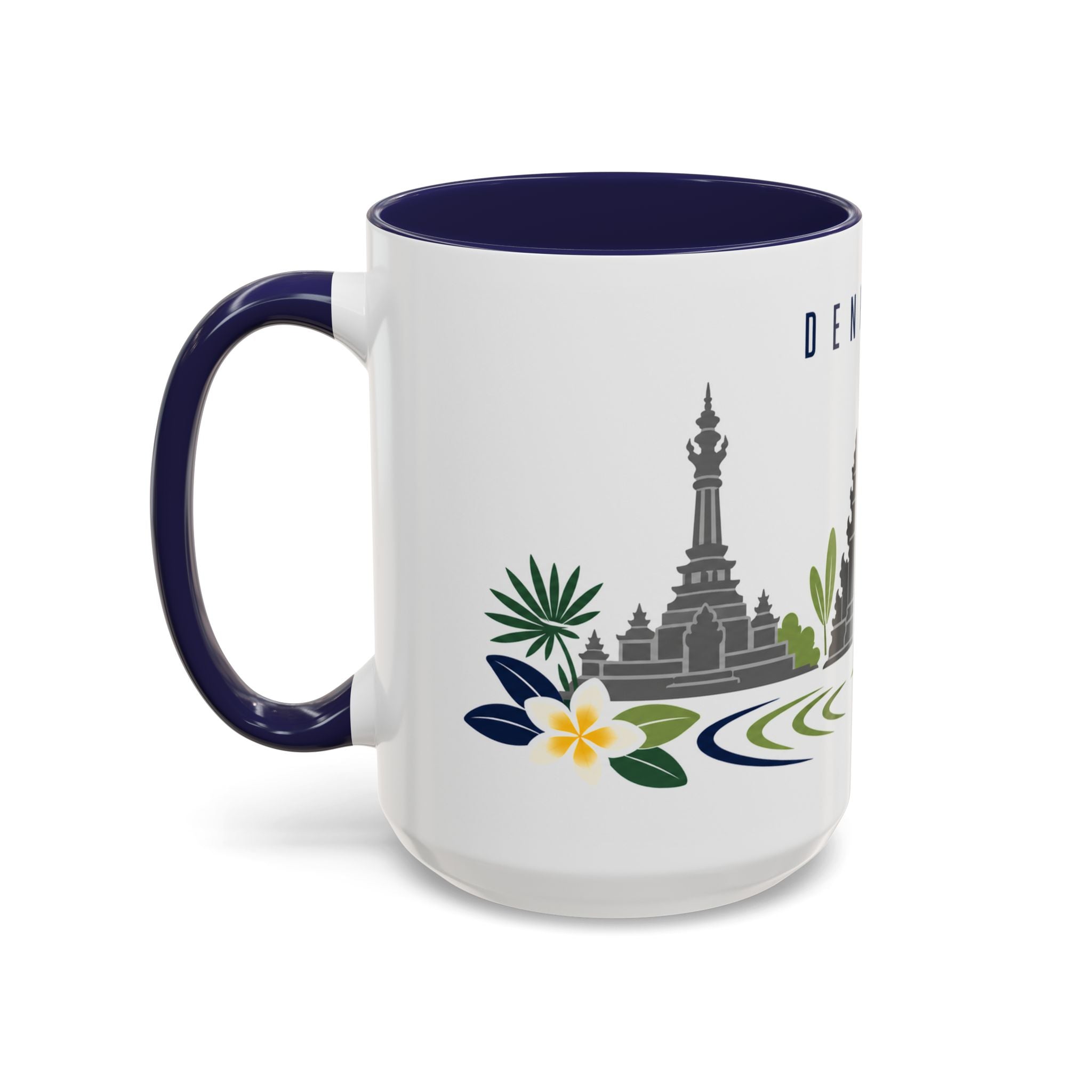 Denpasar Coffee Mug | Indonesia Travel Souvenir | Porcelain Decal City Gift | 11oz 15oz Accent Mug