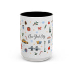 New York City Christmas Mug | Watercolor City Souvenir | Ceramic Coffee Cup