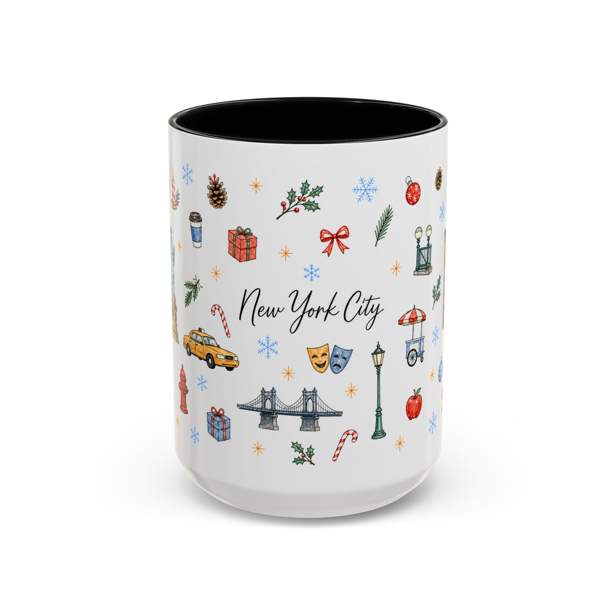 New York City Christmas Mug | Watercolor City Souvenir | Ceramic Coffee Cup