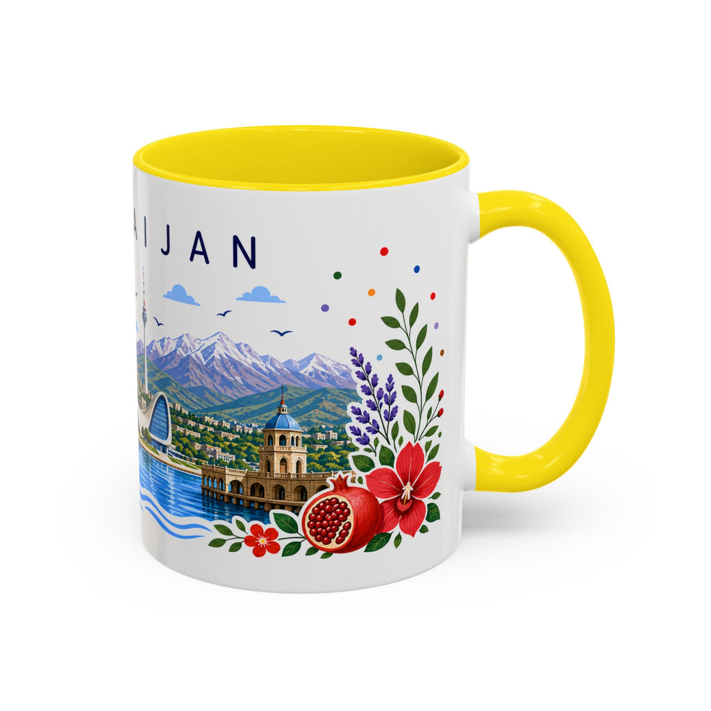 Azerbaijan Coffee Mug | Travel Souvenir Accent Mug | Place Gift Ceramic Cup 11oz 15oz