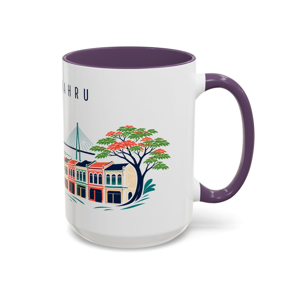 Johor Bahru Coffee Mug | Malaysia Travel Souvenir | Porcelain Decal City Gift | 11oz 15oz Accent Mug