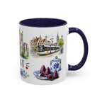 Ghent Illustrated Travel Mug | City Souvenir Accent Coffee Mug | 11oz 15oz Ceramic Cup