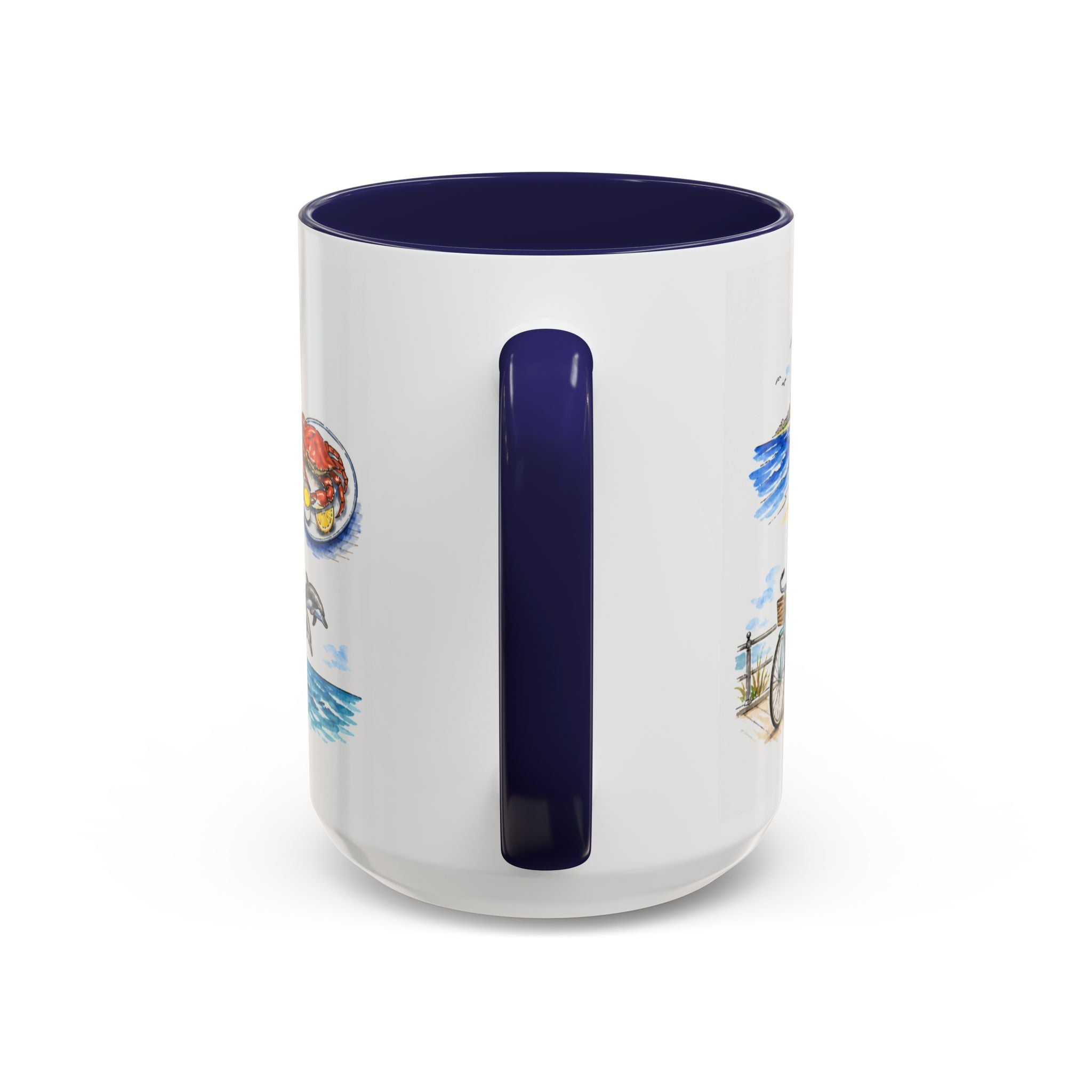 Virginia Beach Illustrated Travel Mug | City Souvenir Accent Coffee Mug | 11oz 15oz Ceramic Cup