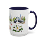 Charlotte Illustrated Travel Mug | City Souvenir Accent Coffee Mug | 11oz 15oz Ceramic Cup