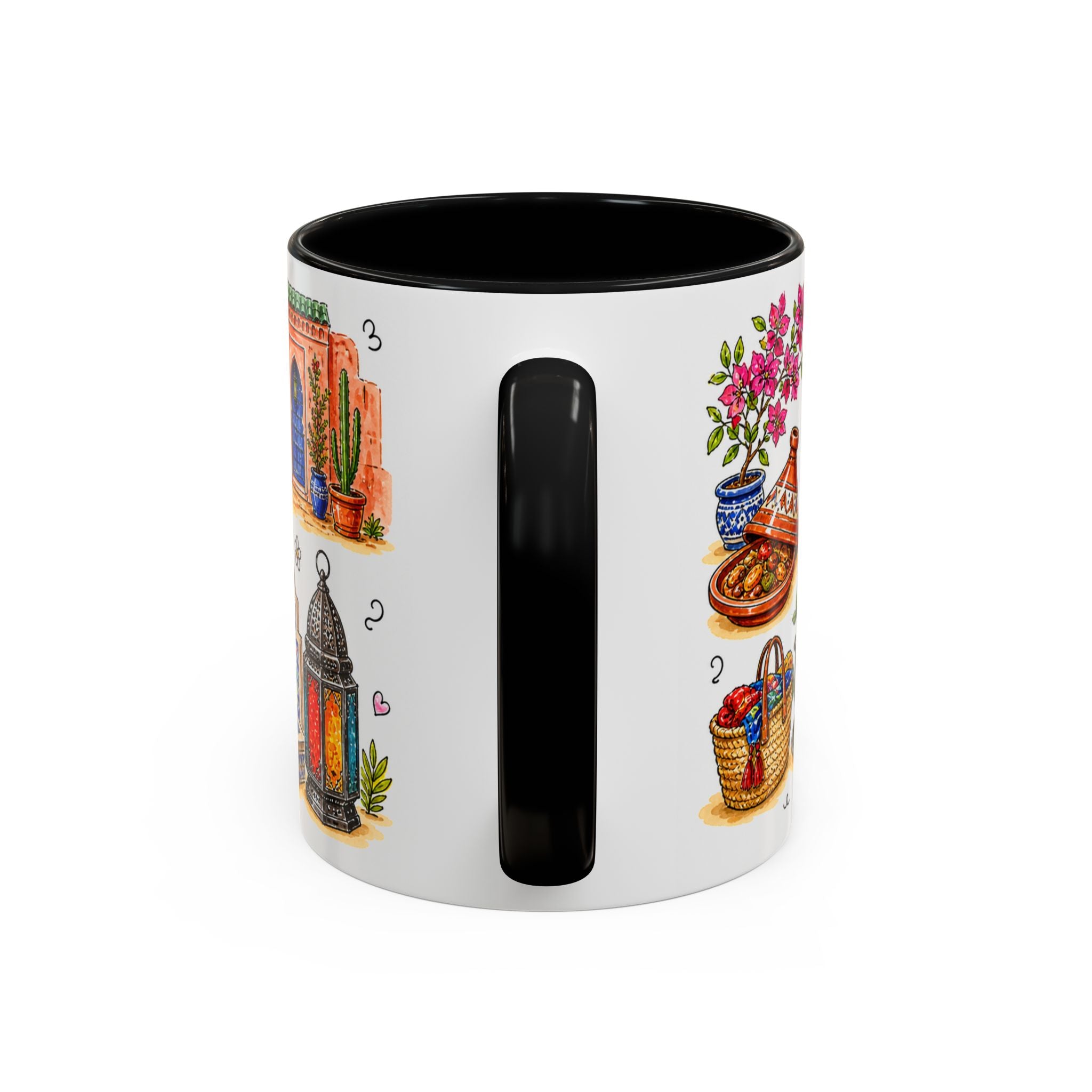 Marrakech Illustrated Travel Mug | City Souvenir Accent Coffee Mug | 11oz 15oz Ceramic Cup
