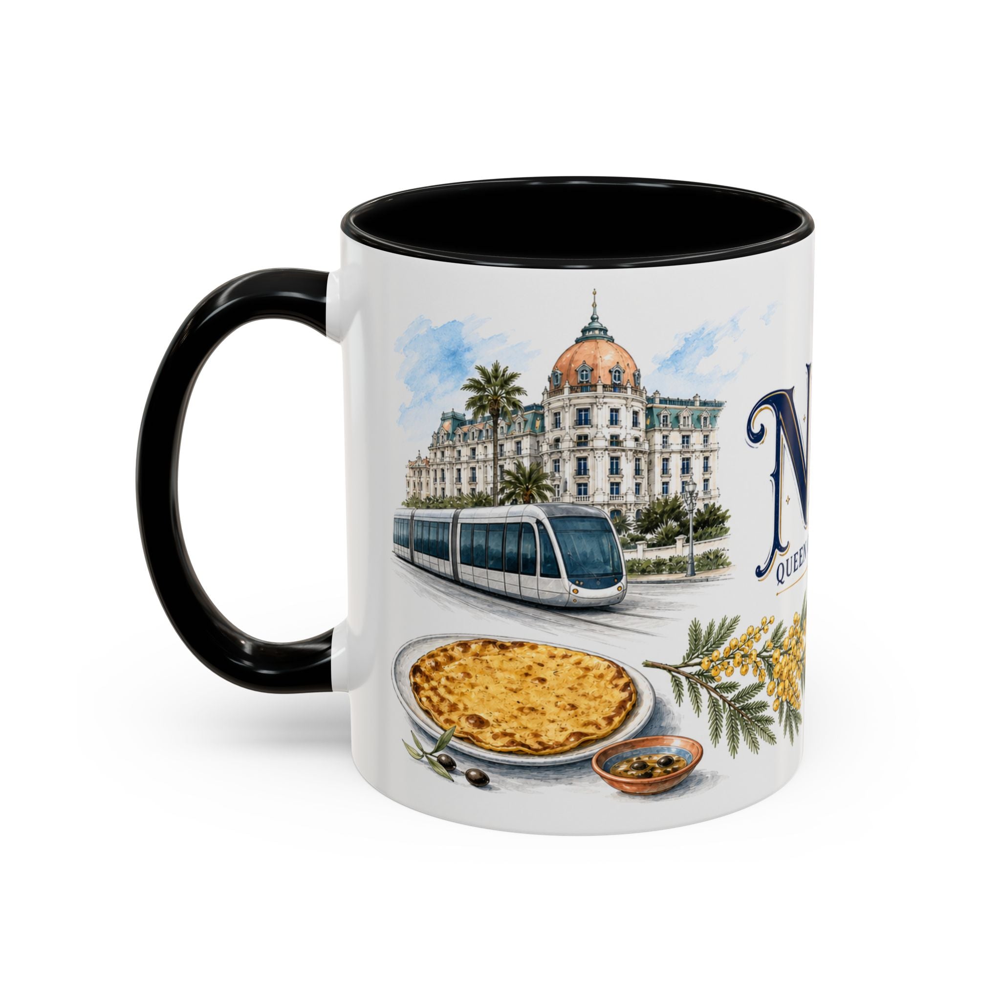 Nice Coffee Mug | France Travel Souvenir | Vintage Illustrated City Gift | 11 oz 15 oz Accent Mug