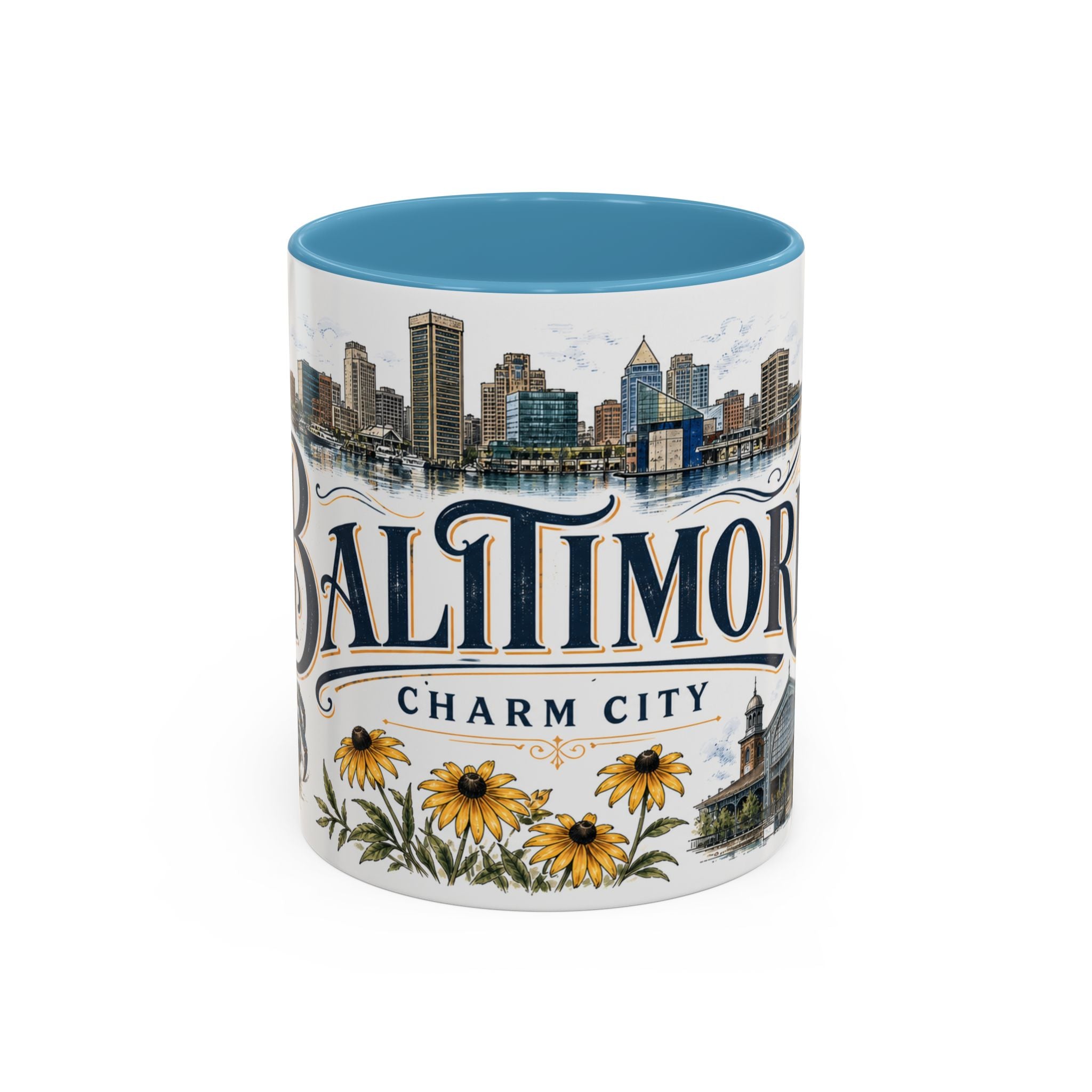 Baltimore Coffee Mug | United States Travel Souvenir | Vintage Illustrated City Gift | 11 oz 15 oz Accent Mug