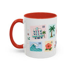 Miami Coffee Mug | Postage Stamp Collage Mug | Travel Souvenir Accent Cup 11oz 15oz