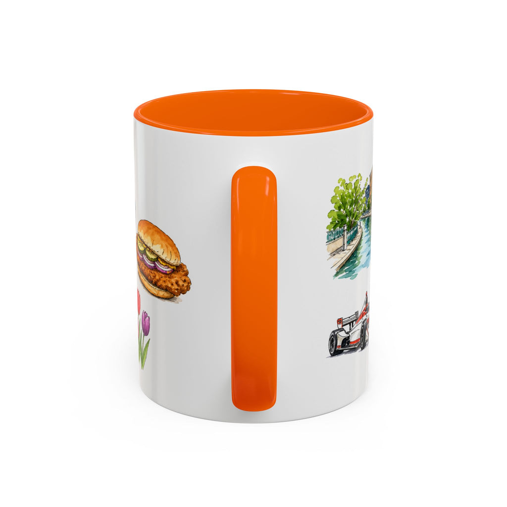 Indianapolis Illustrated Travel Mug | City Souvenir Accent Coffee Mug | 11oz 15oz Ceramic Cup