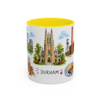 Durham Illustrated Travel Mug | City Souvenir Accent Coffee Mug | 11oz 15oz Ceramic Cup