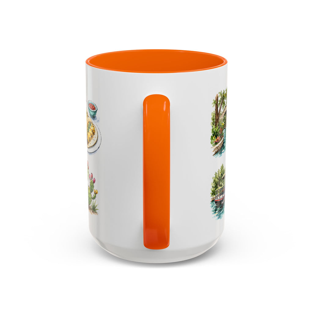 San Antonio Illustrated Travel Mug | City Souvenir Accent Coffee Mug | 11oz 15oz Ceramic Cup