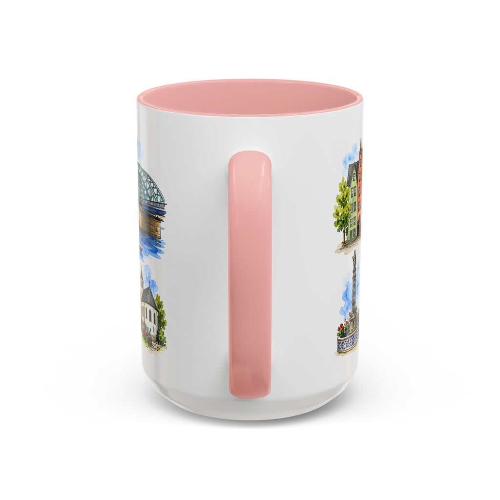 Cologne Illustrated Travel Mug | City Souvenir Accent Coffee Mug | 11oz 15oz Ceramic Cup
