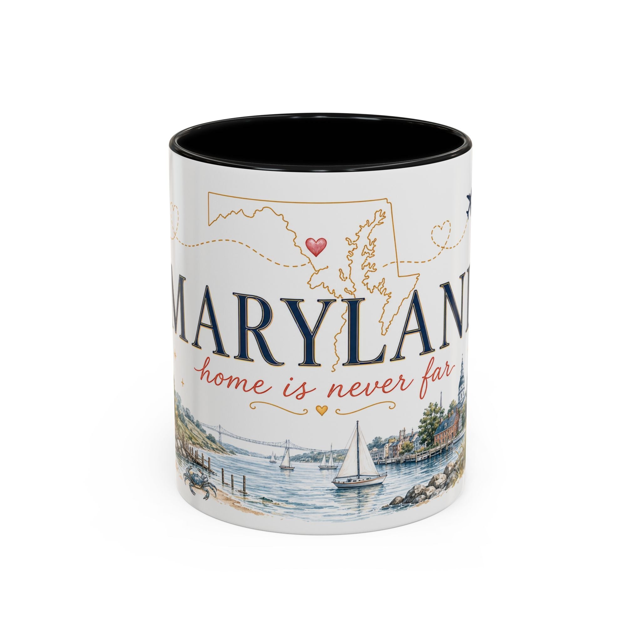 Maryland State Map Mug | Homesick Gift, Long Distance Friendship Coffee Cup (11oz 15oz)