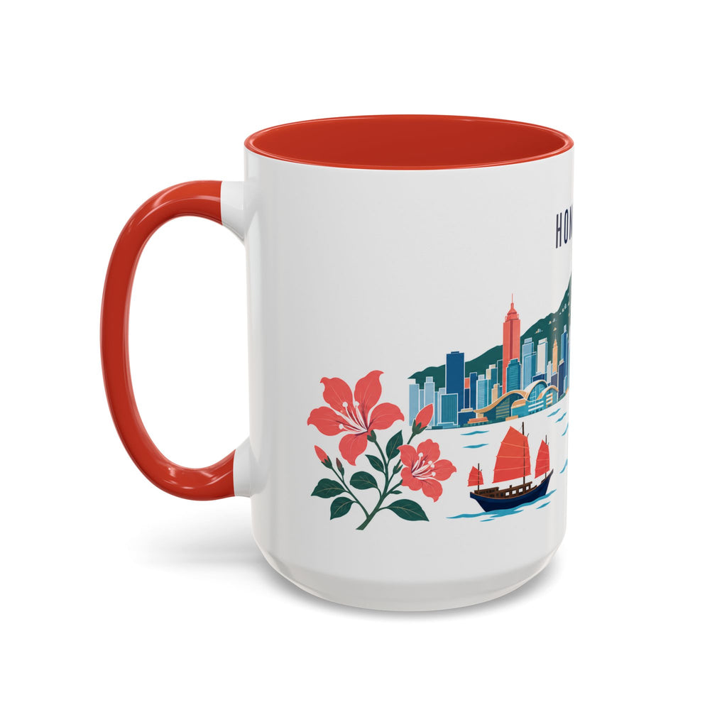 Hong Kong Coffee Mug | Hong Kong Travel Souvenir | Porcelain Decal City Gift | 11oz 15oz Accent Mug