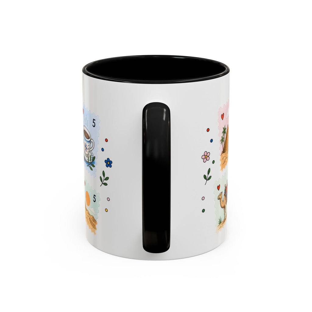 Cairo Coffee Mug | Postage Stamp Collage Mug | Travel Souvenir Accent Cup 11oz 15oz