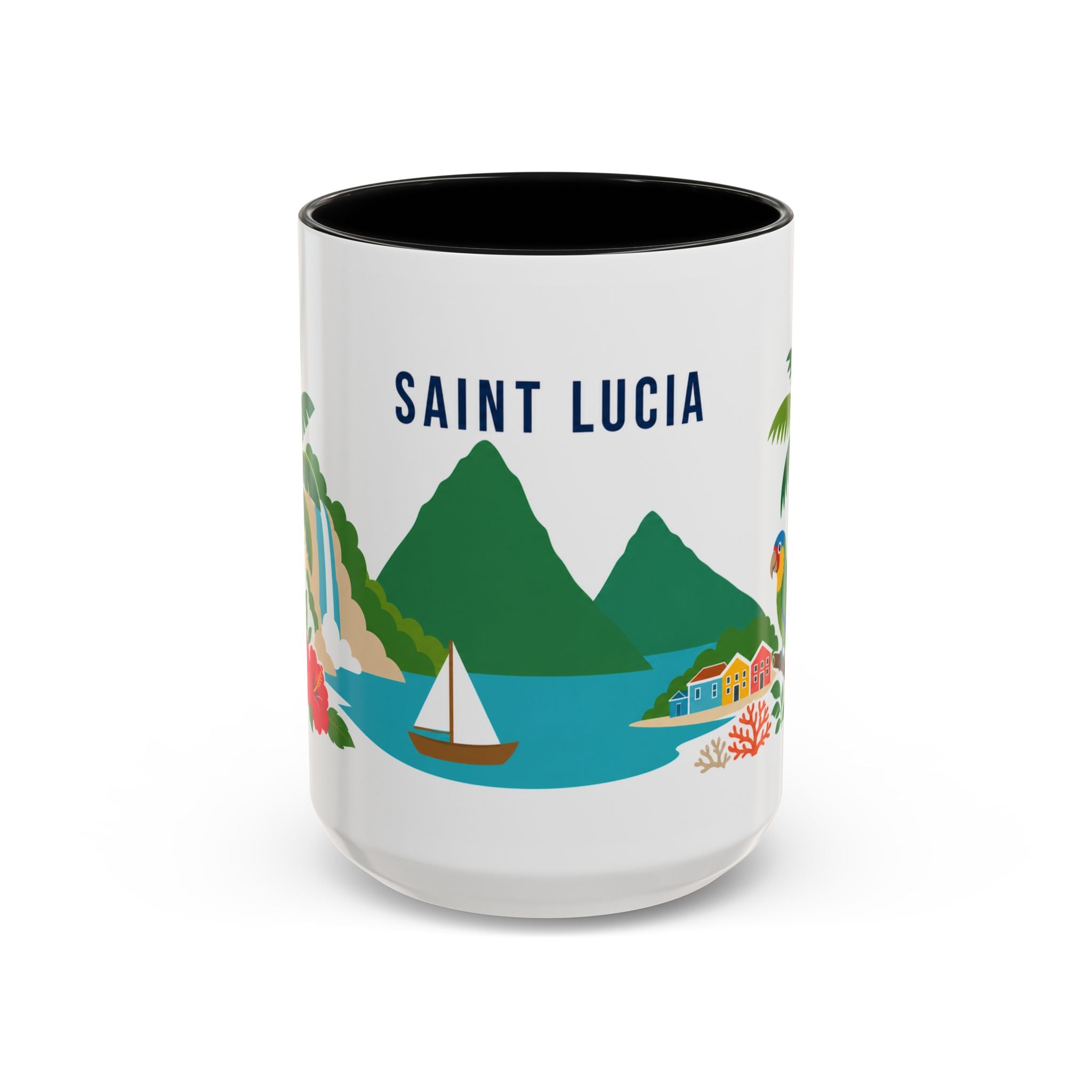 Saint Lucia Coffee Mug | Travel Souvenir Accent Mug | Country Gift Ceramic Cup 11oz 15oz