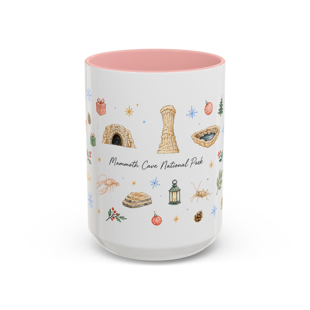 Mammoth Cave National Park Christmas Mug | Watercolor Travel Souvenir | Holiday Gift | Accent Ceramic Coffee Cup 11oz 15oz