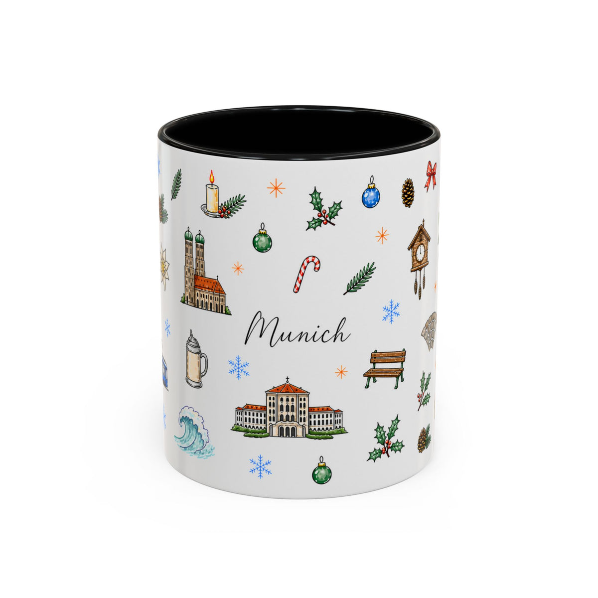 Munich Christmas Mug | Watercolor City Souvenir, Travel Gift (11oz/15oz)